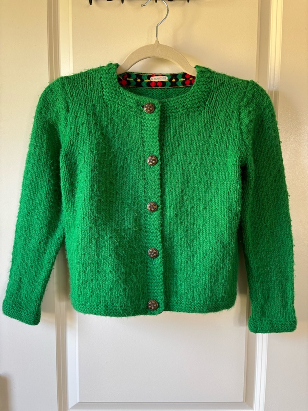 Vintage Knit Cardigan Long Sleeve Crop Button Up • Women’s Small